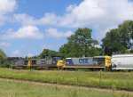 CSX 5552 trails two CW44AC's westbound